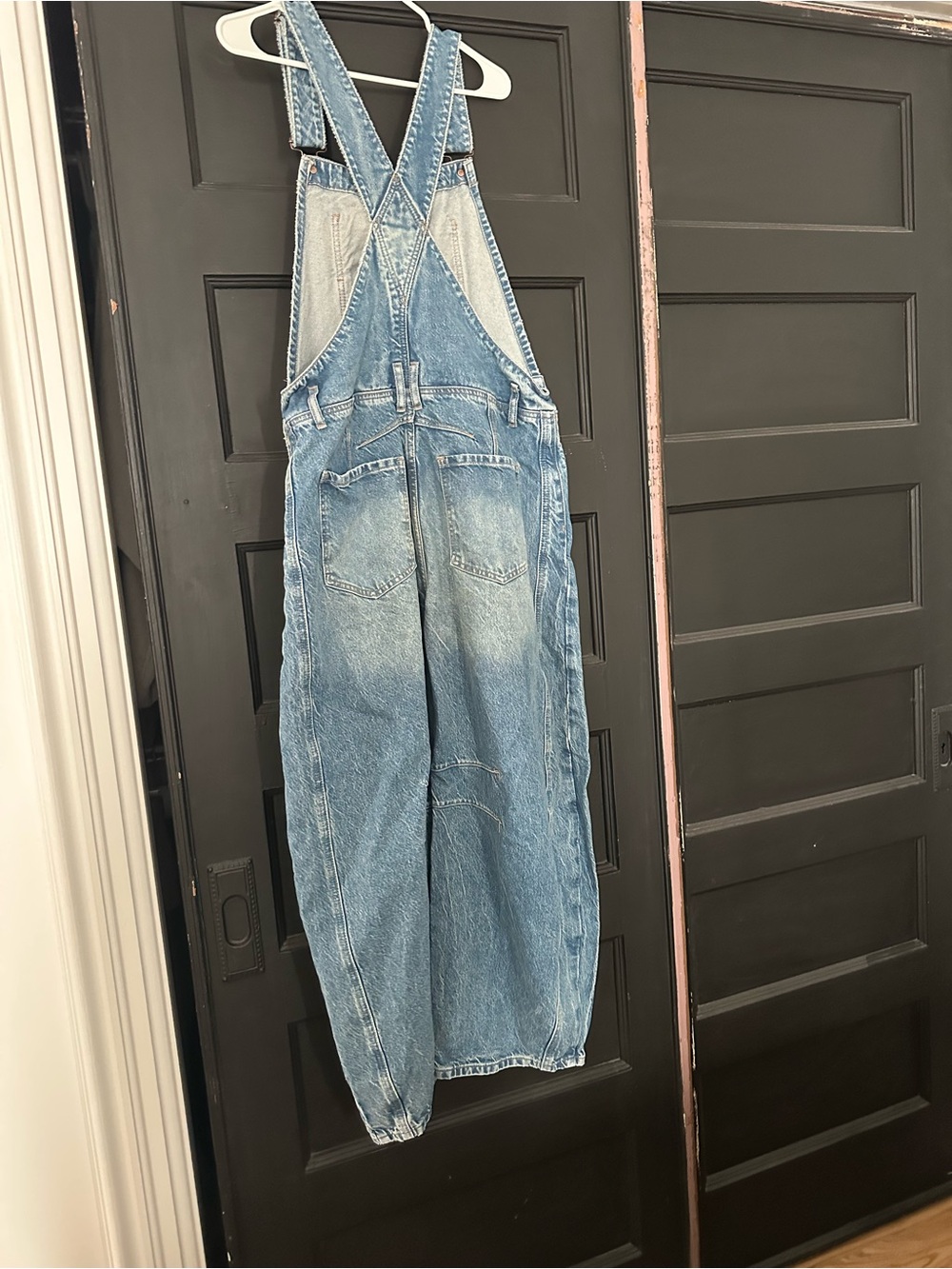 We the Free Good Luck Barrel Blue Denim Overalls Lg. - Picture 2 of 7
